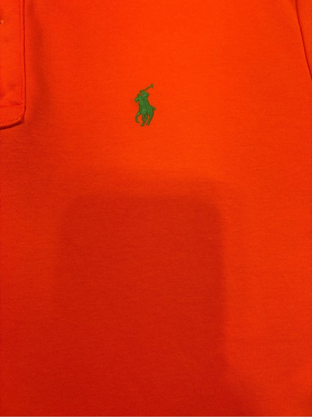 Ralph Lauren Polo Orange Polo with Green Pony Embroidery